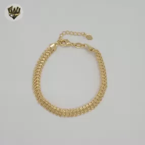 (1-0508-1) Gold Laminate - 6.5mm Multi links Bracelet - 7 - BGF