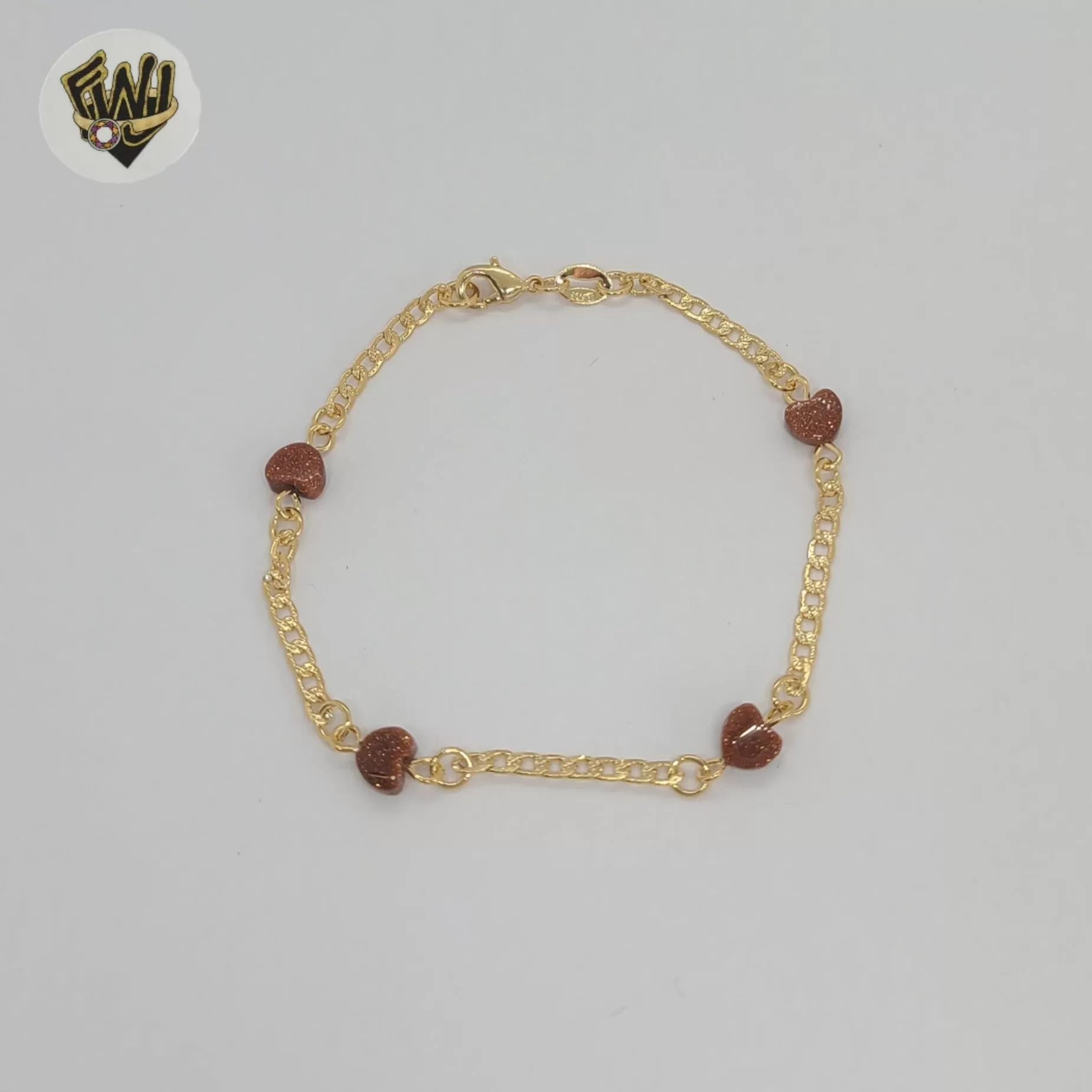 (1-0739) Gold Laminate - Venturina Heart Bracelet - 7.5 - BGF