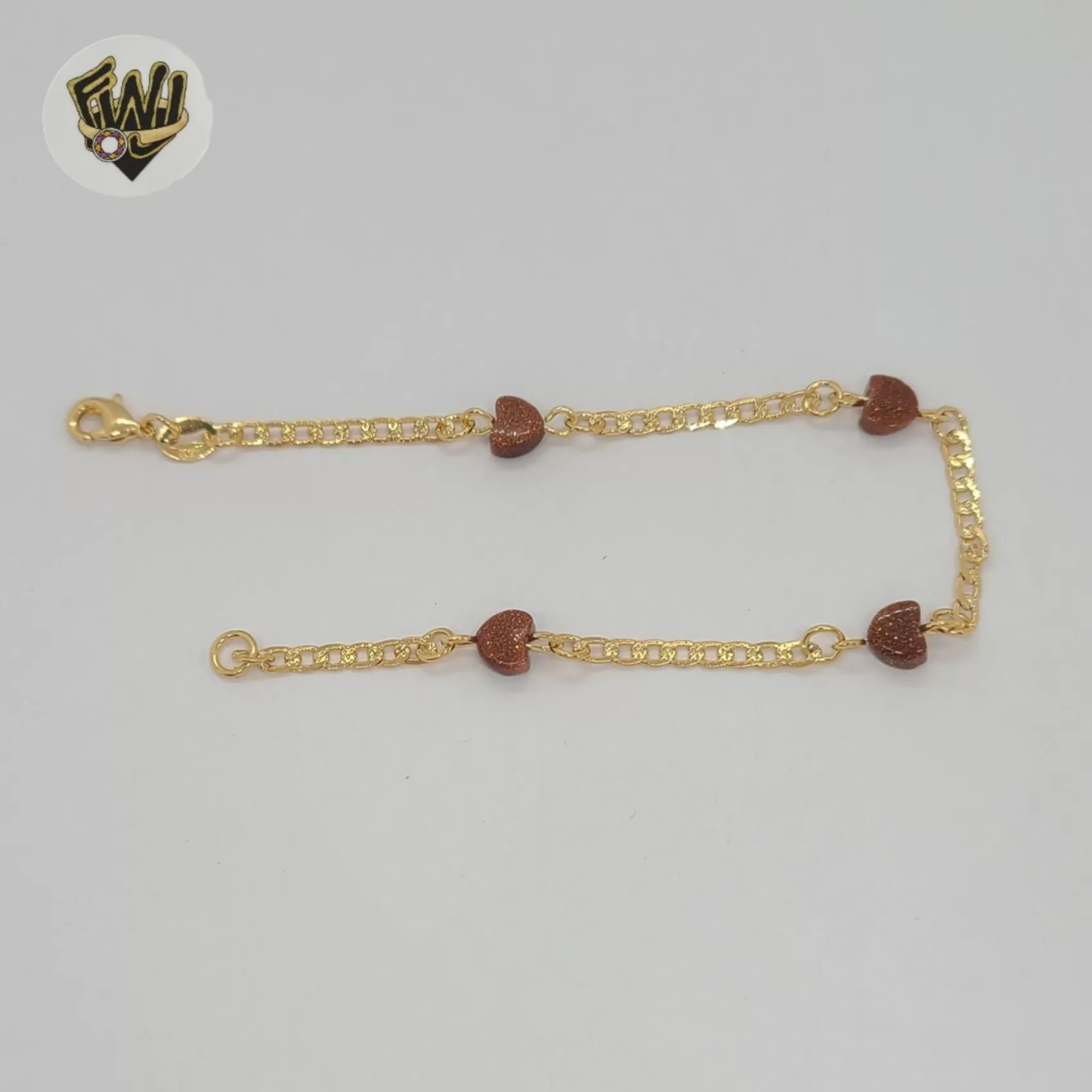 (1-0739) Gold Laminate - Venturina Heart Bracelet - 7.5 - BGF