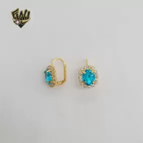 (1-1161-1) Gold Laminate - Zircon Dangle Earrings - BGO