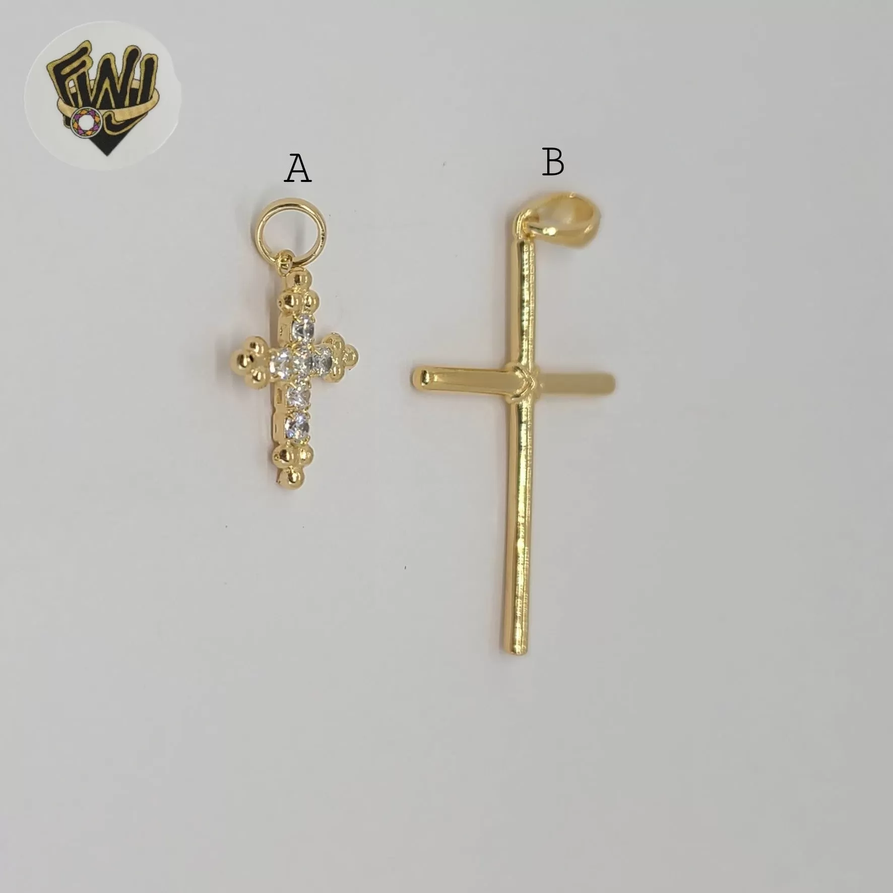 (1-2336) Gold Laminate - Cross Pendants  - BGF