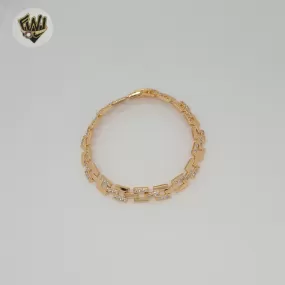 (1-60093-1) Gold Laminate -7mm Square Zircon Bracelet - BGO