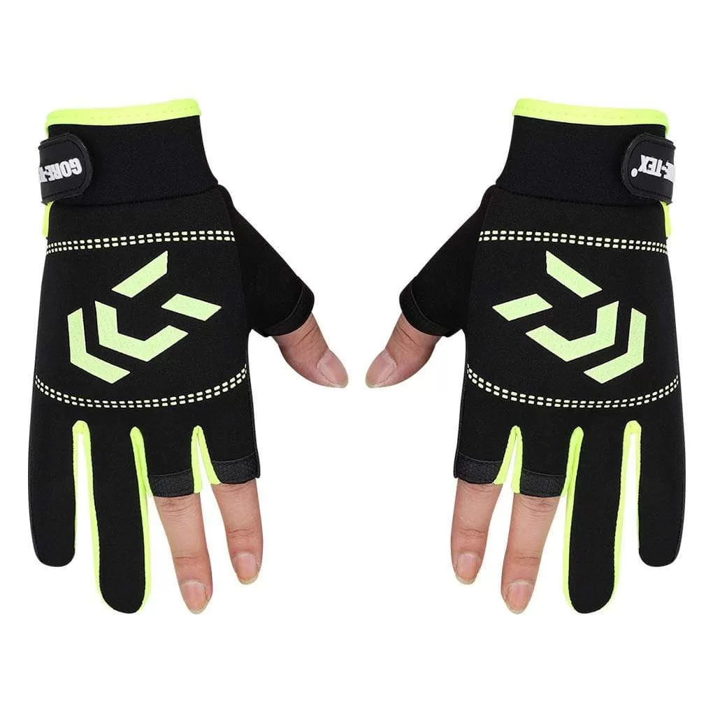 1 Pair Fishing Gloves Men Women Outdoor Fishing Anti-slip 3 Cut Finger Sports Fish Equipment Angling SBR Gloves