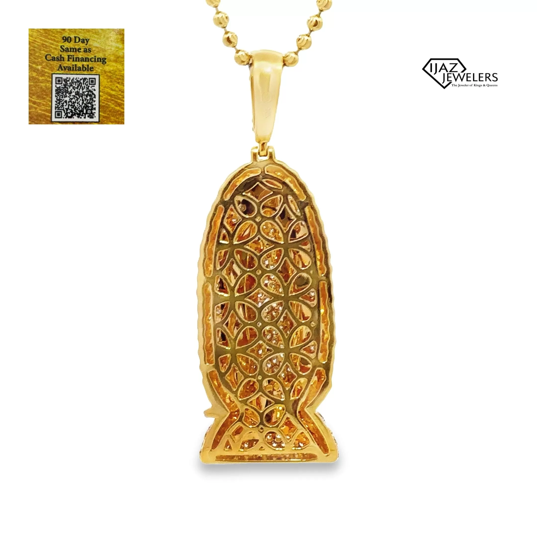 10K Gold 1.05 CTW diamond Virgin Mary Charm