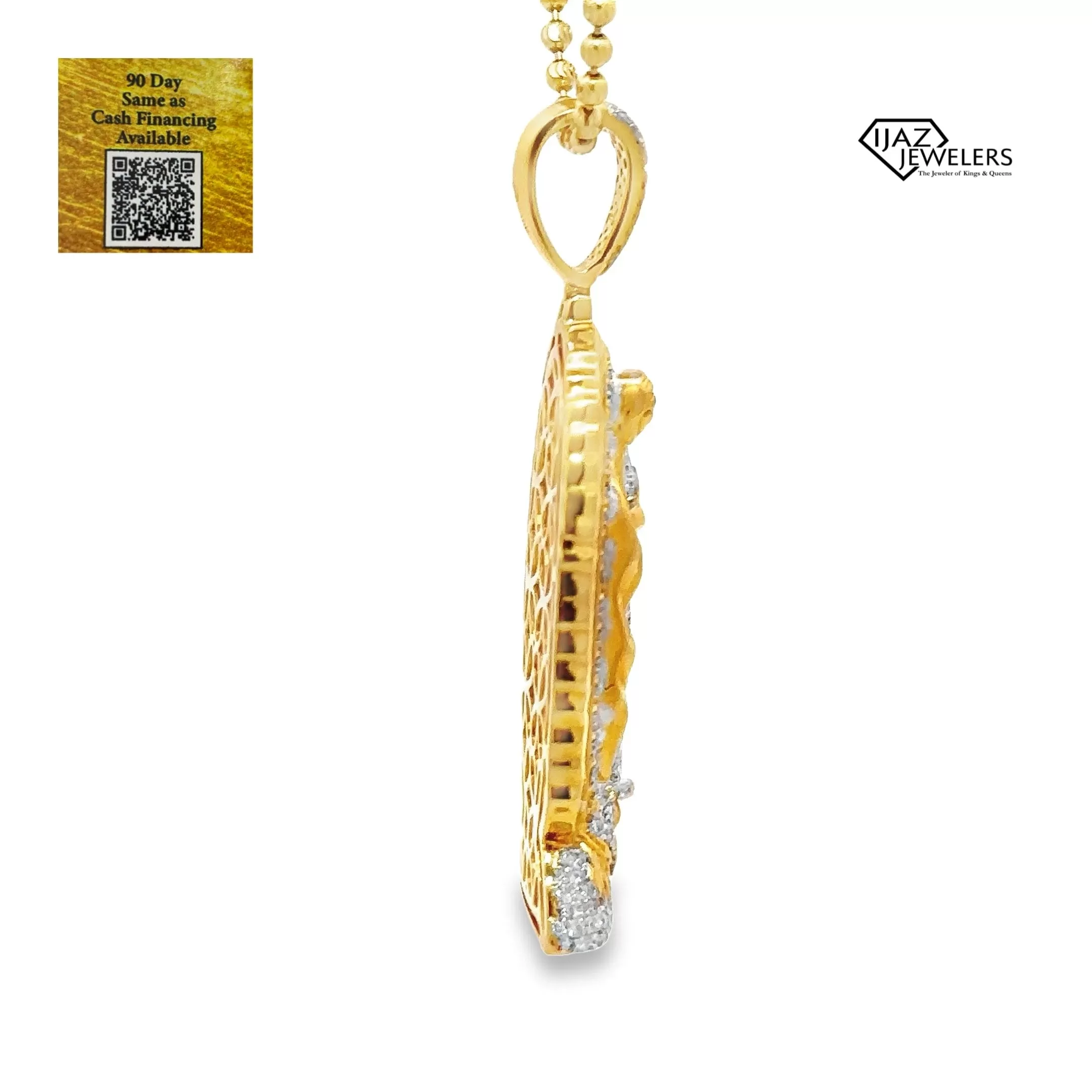 10K Gold 1.05 CTW diamond Virgin Mary Charm