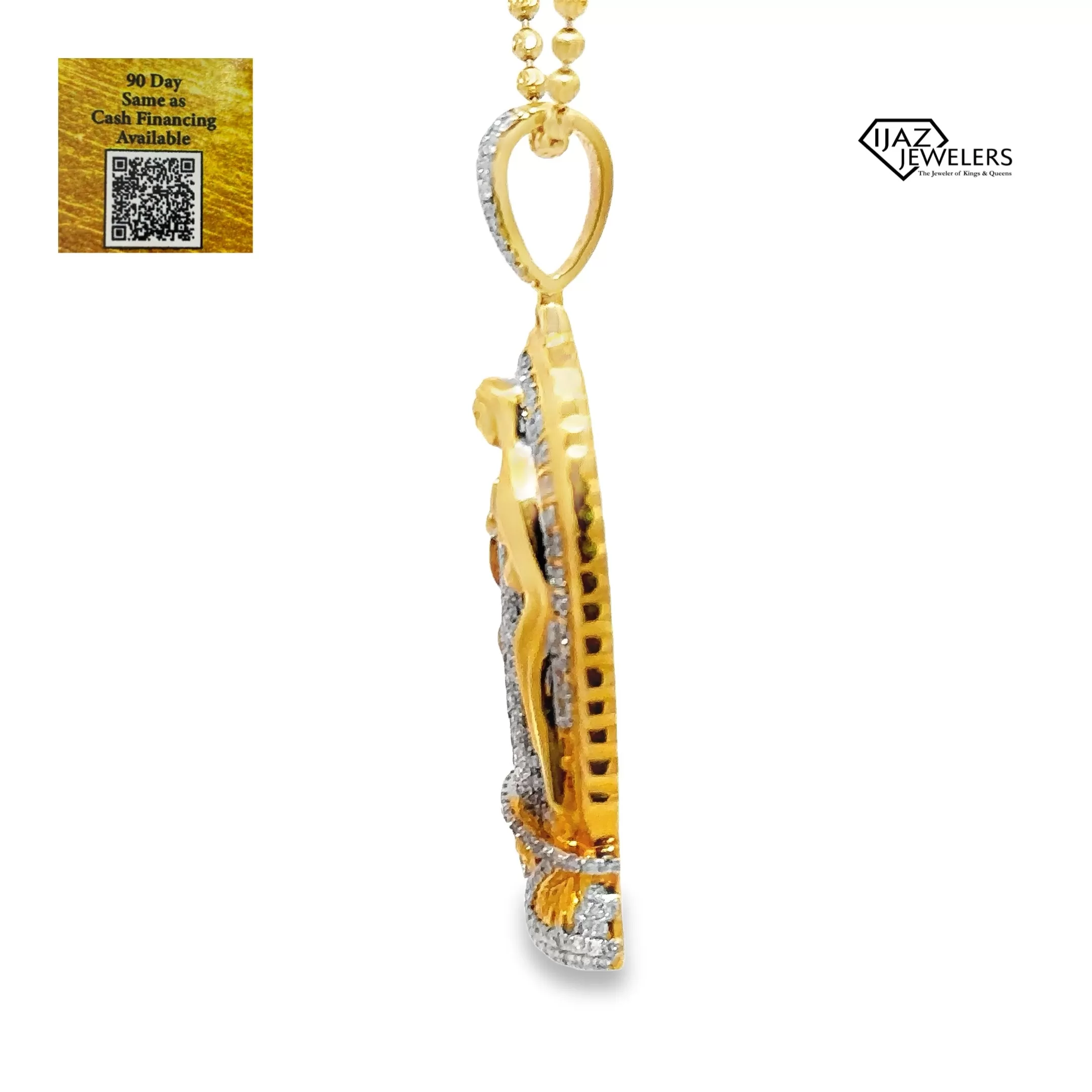 10K Gold 1.05 CTW diamond Virgin Mary Charm