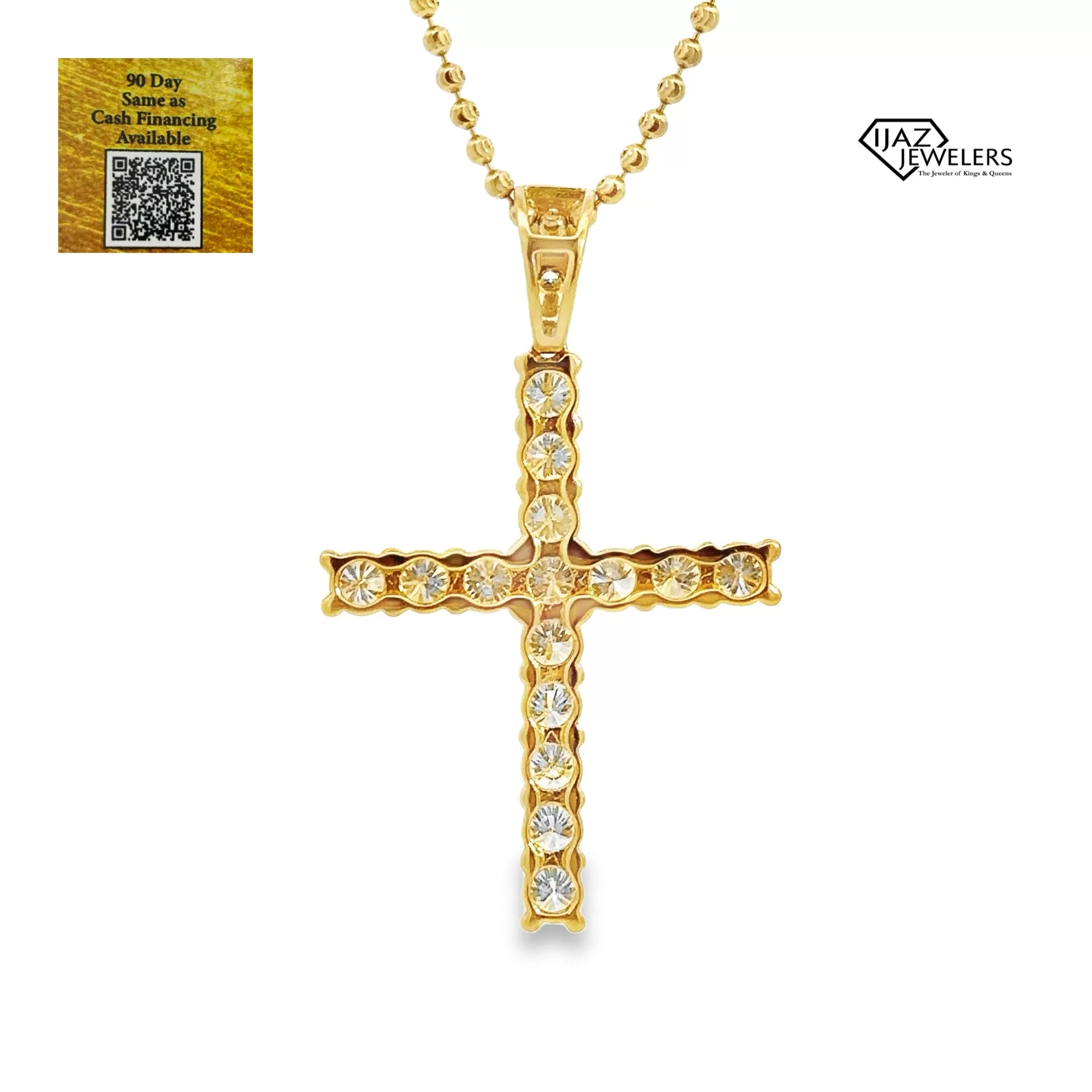 10K Gold 4.02 CTW Diamond Cross Charm