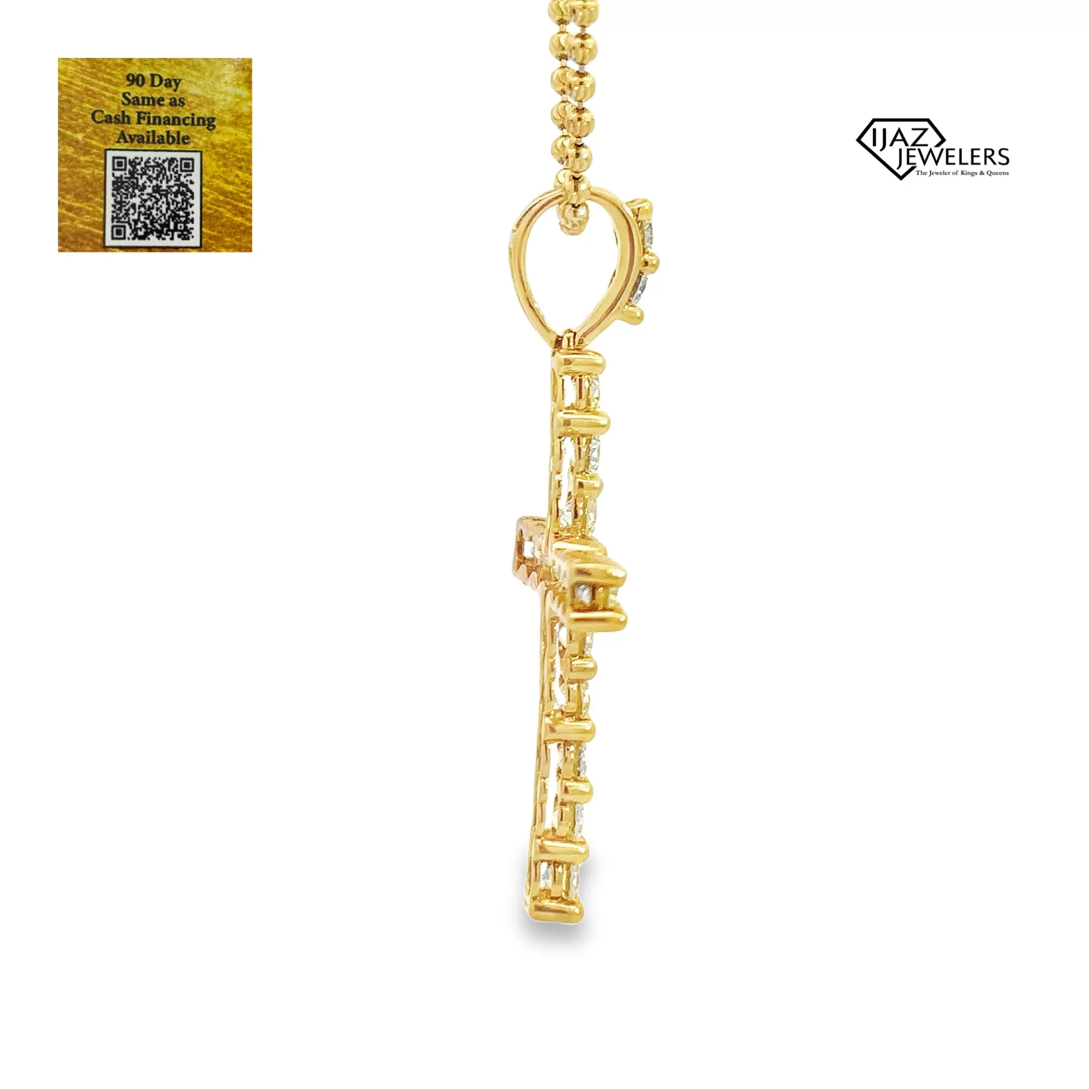 10K Gold 4.02 CTW Diamond Cross Charm