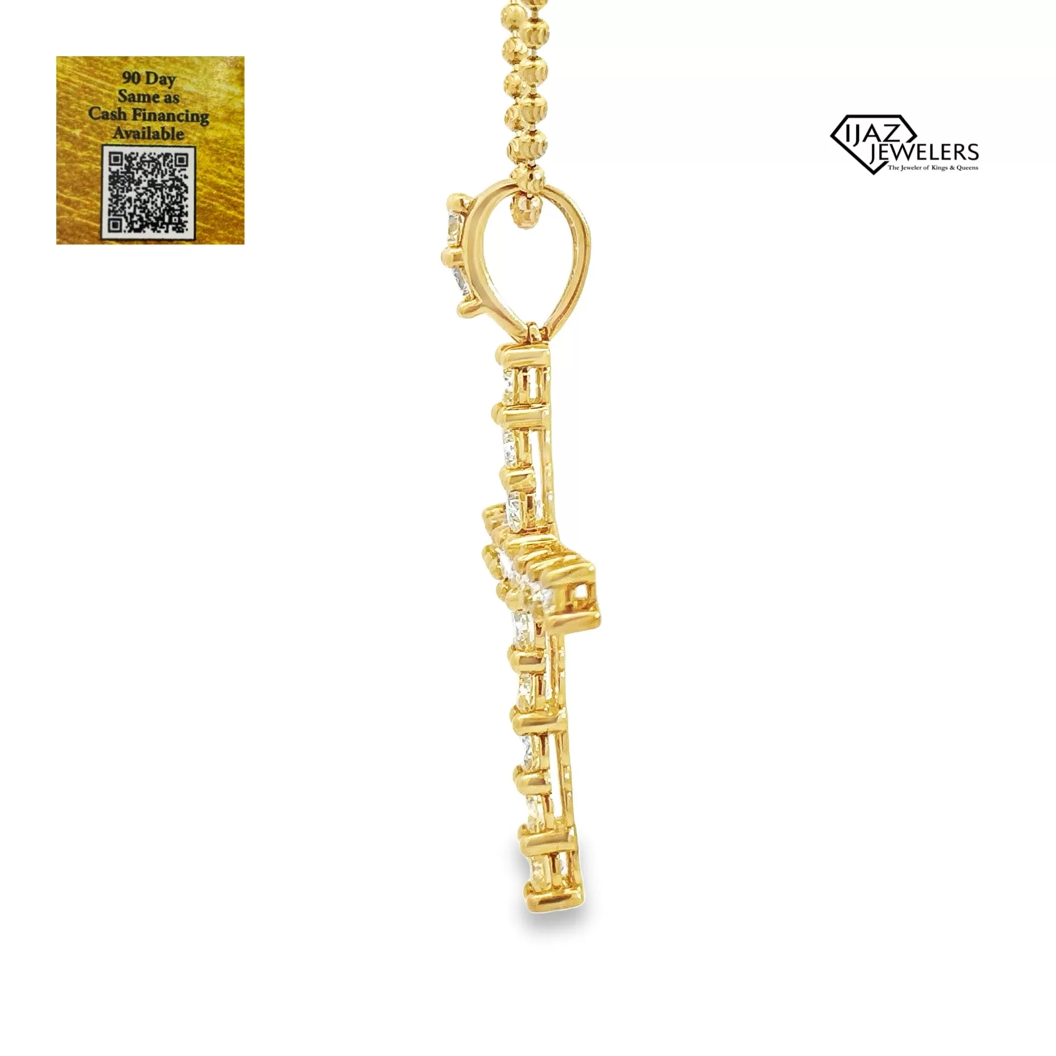 10K Gold 4.02 CTW Diamond Cross Charm