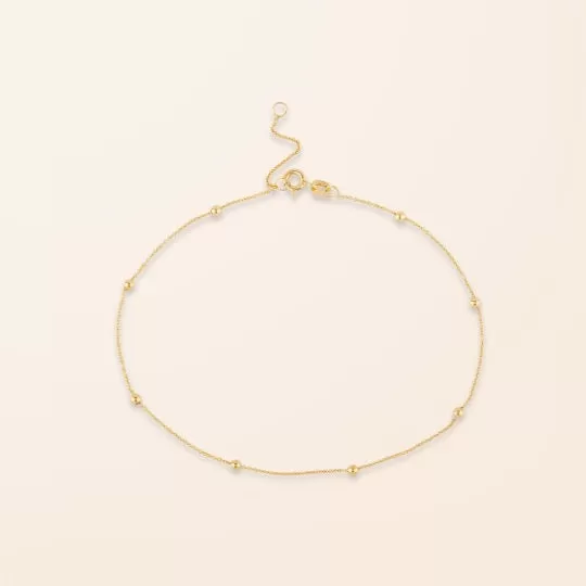 10K Gold Ball Anklet