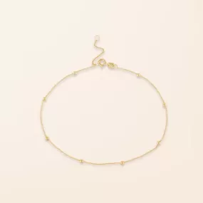 10K Gold Ball Anklet