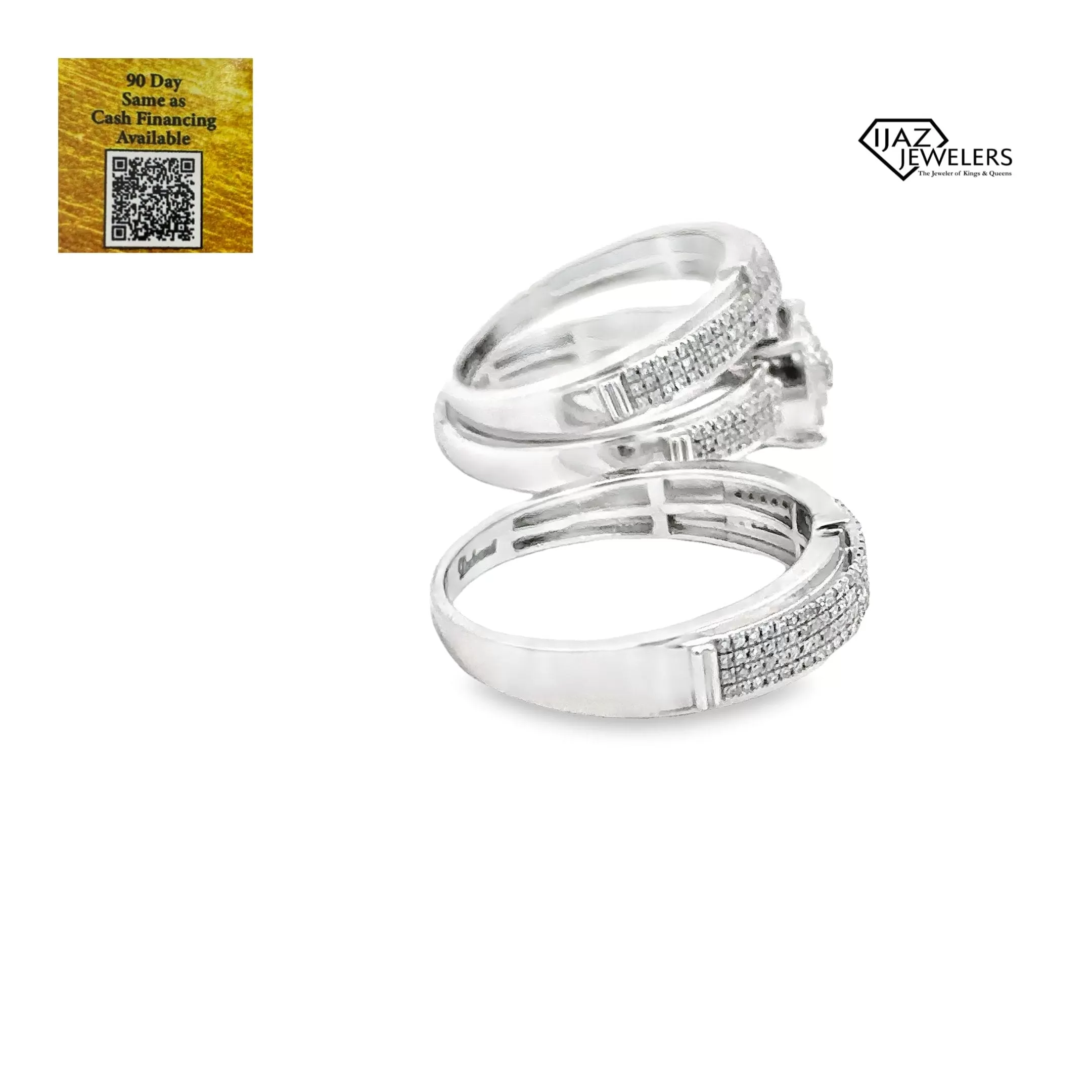 10K White Gold 0.52 CTW Diamond Wedding Trio Set