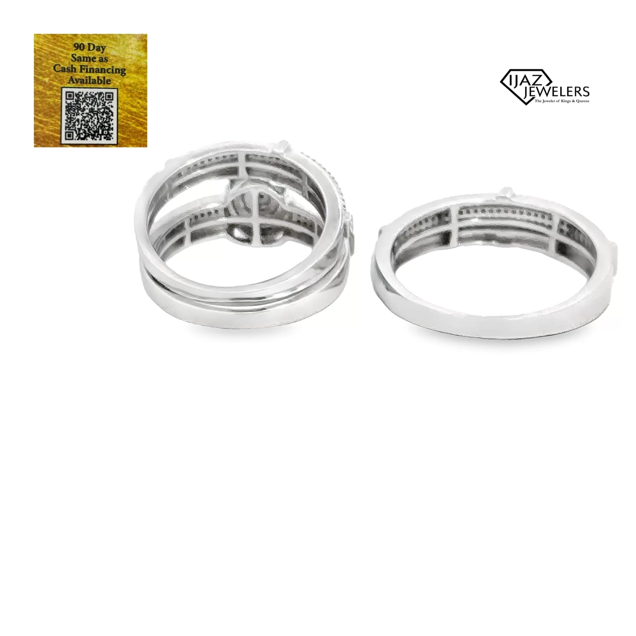 10K White Gold 0.52 CTW Diamond Wedding Trio Set