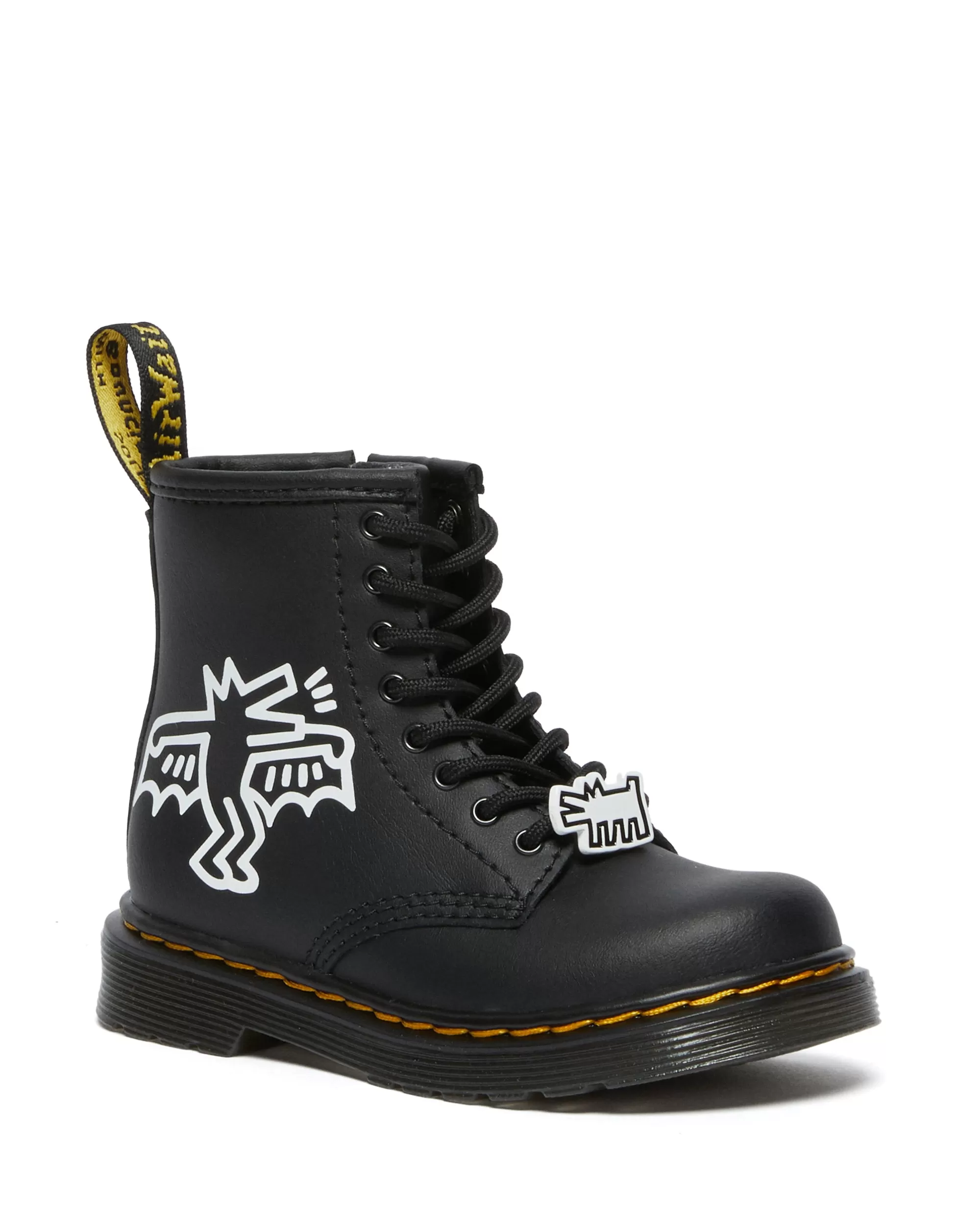 1460 Keith Haring Youth Black Hydro Leather Lace Up Boot