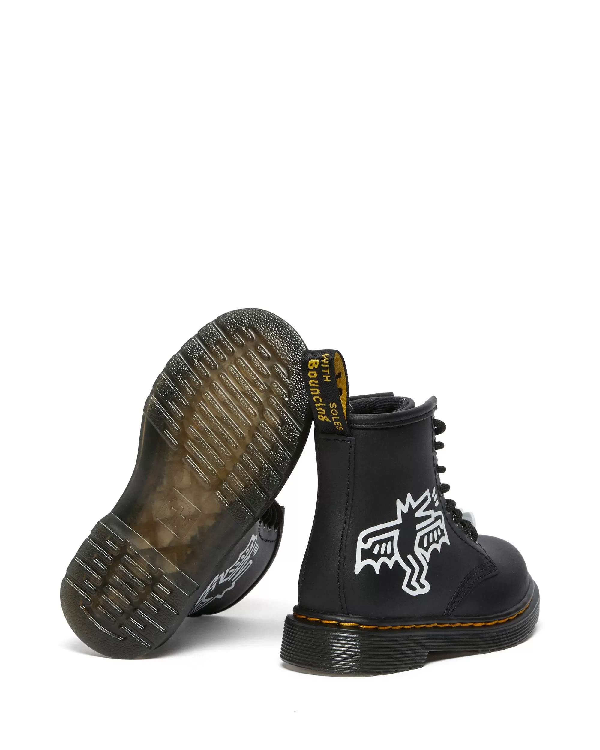 1460 Keith Haring Youth Black Hydro Leather Lace Up Boot