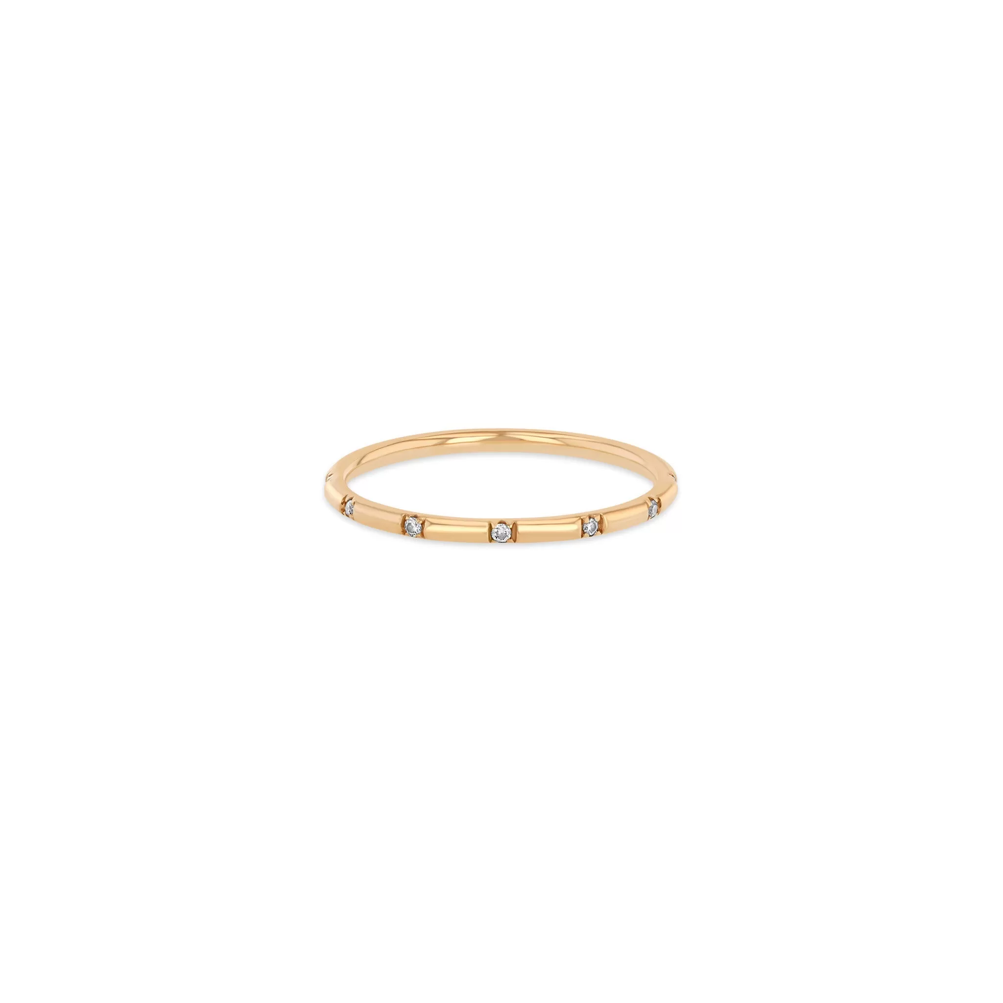 14k 12 Spread Out Pavé Diamond Band Ring