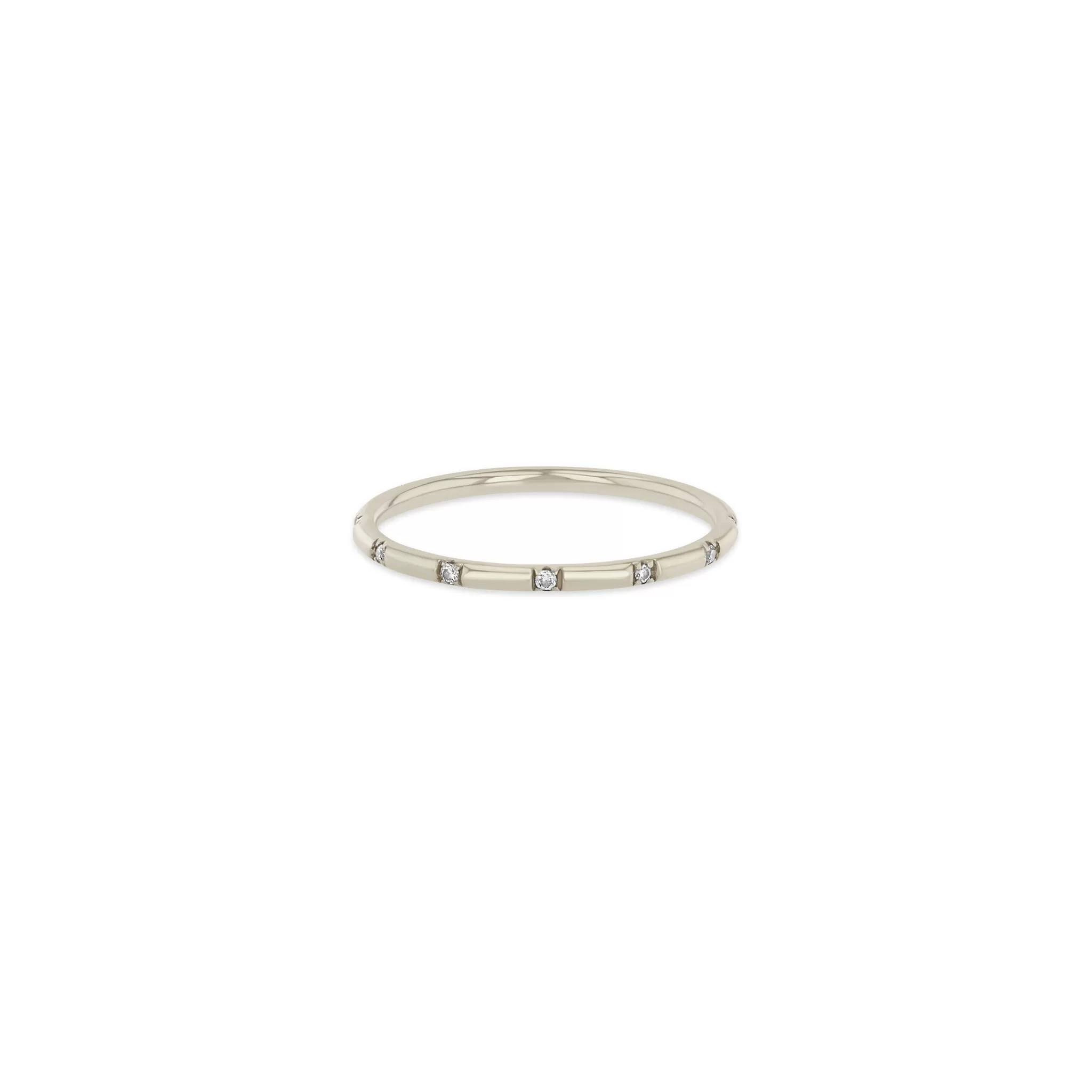 14k 12 Spread Out Pavé Diamond Band Ring