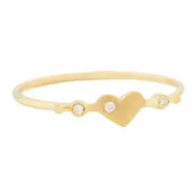 14K Gold Babette Heart Ring with Diamond Detail