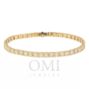 14K GOLD BAGUETTE DIAMONDS BRACELET 3.91 CT