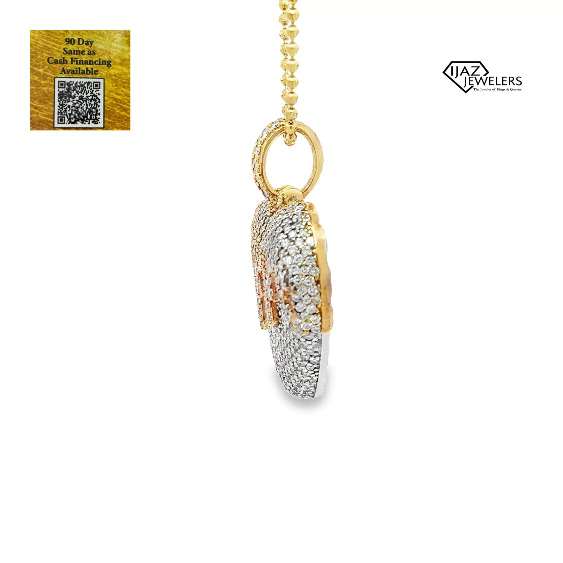 14K Gold Two Tone  6.09 CTW Diamond Heart Charm