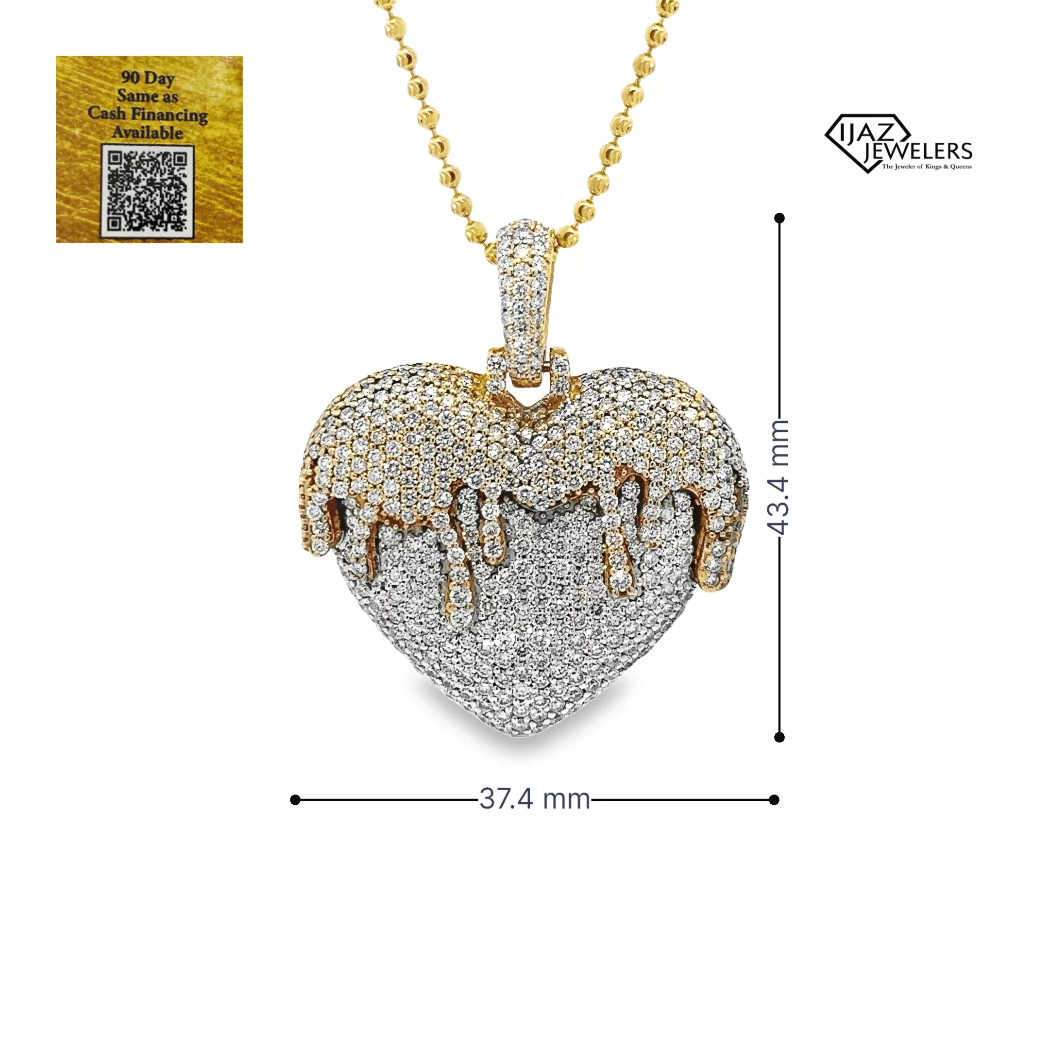 14K Gold Two Tone  6.09 CTW Diamond Heart Charm