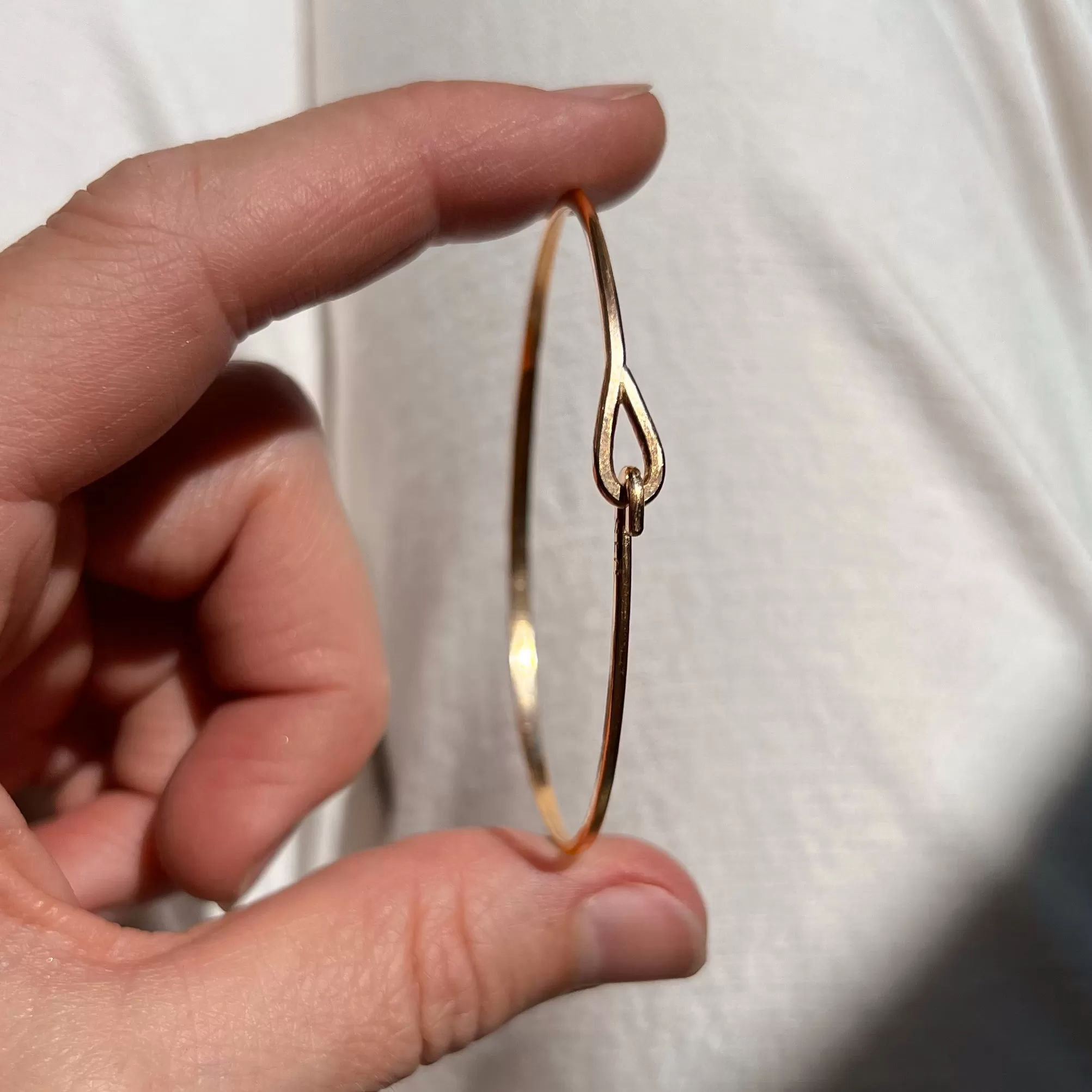 14k Hammered Gold Hook & Eye Bracelet