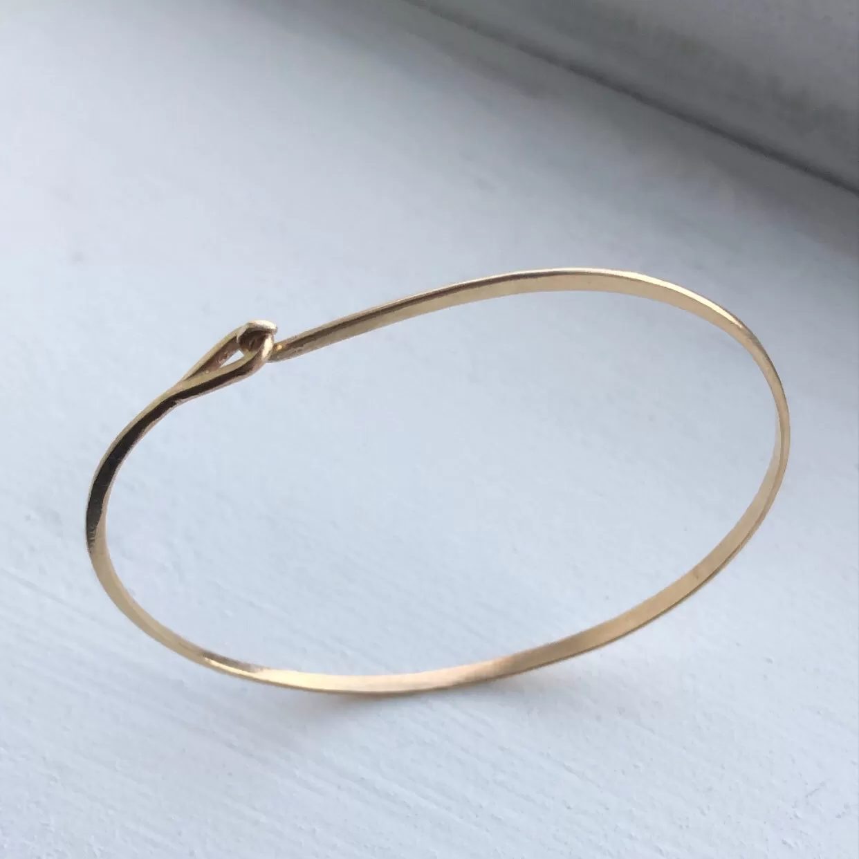 14k Hammered Gold Hook & Eye Bracelet