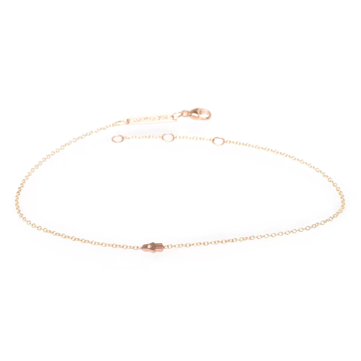 14k Itty Bitty Diamond Hamsa Anklet