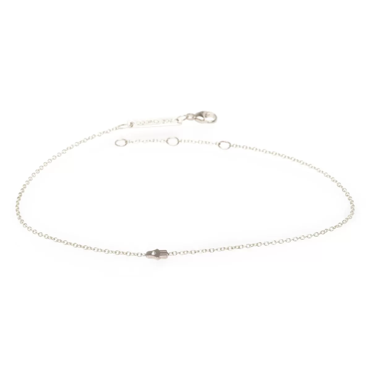 14k Itty Bitty Diamond Hamsa Anklet