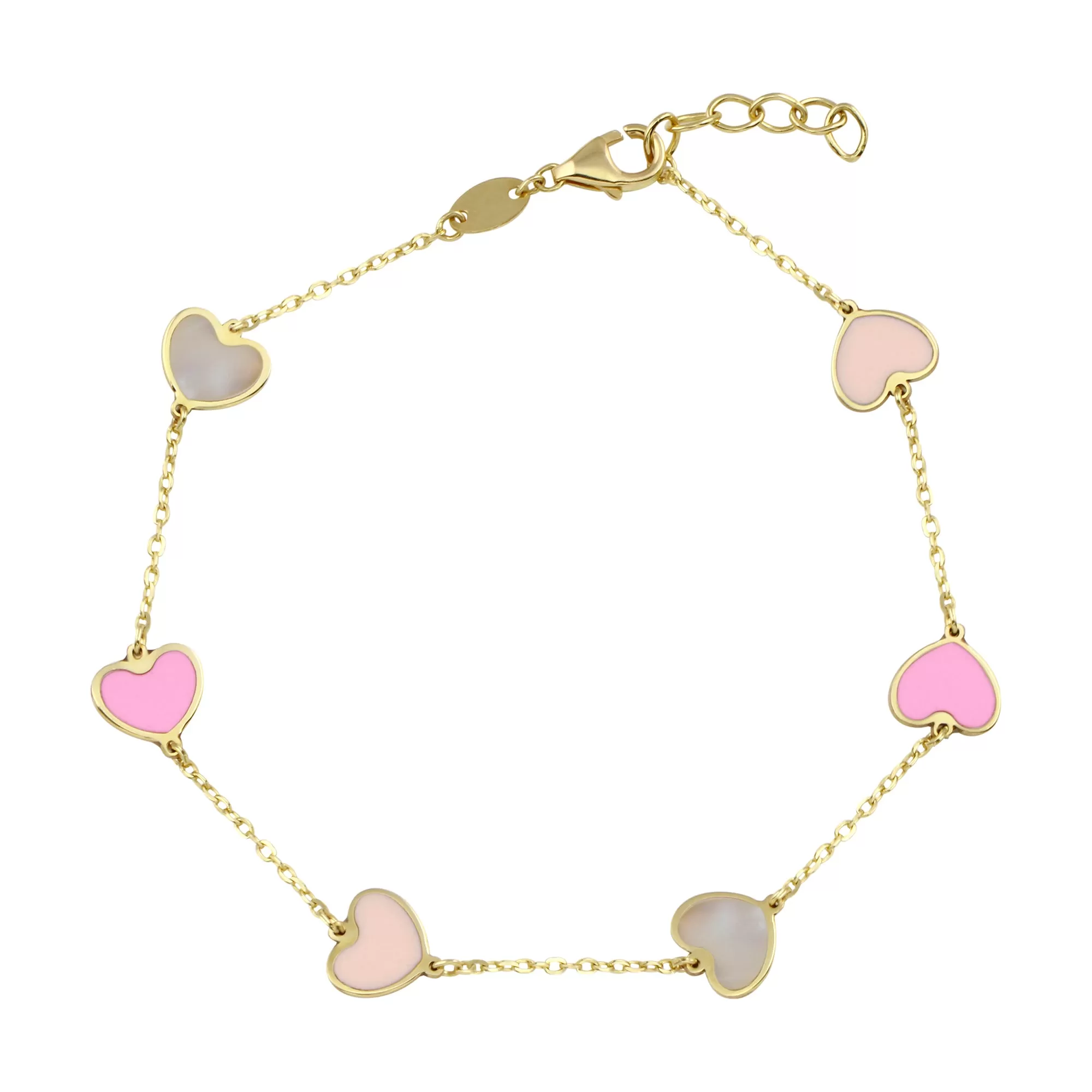 14k Multi Heart Color Bracelet