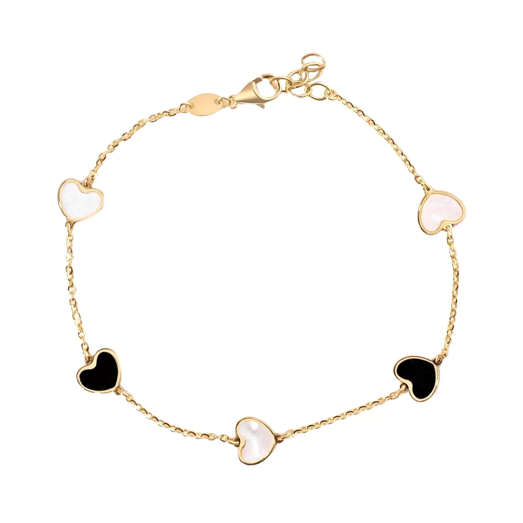 14k Multi Heart Color Bracelet