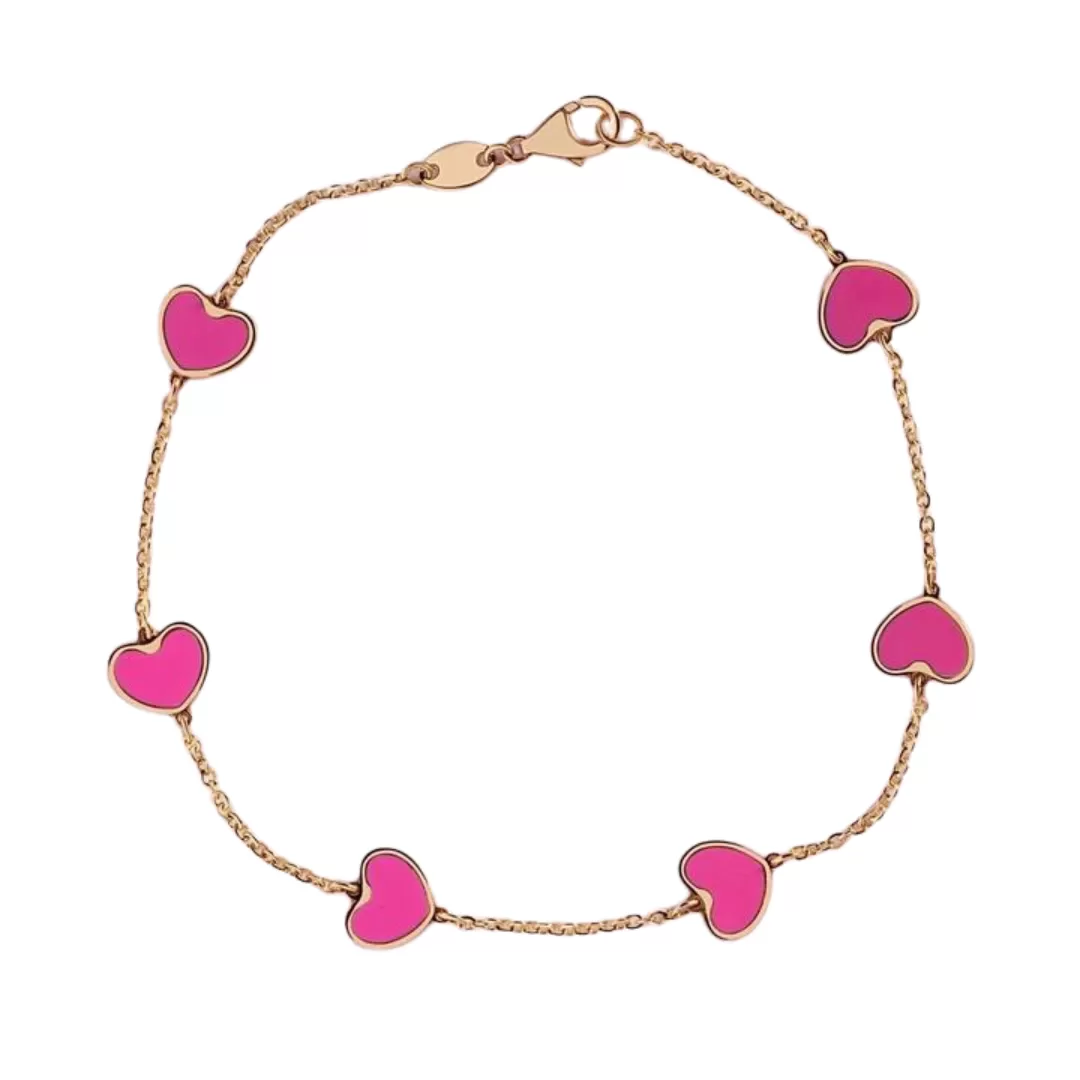 14k Multi Heart Color Bracelet