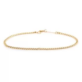 14k Small Curb Chain Anklet