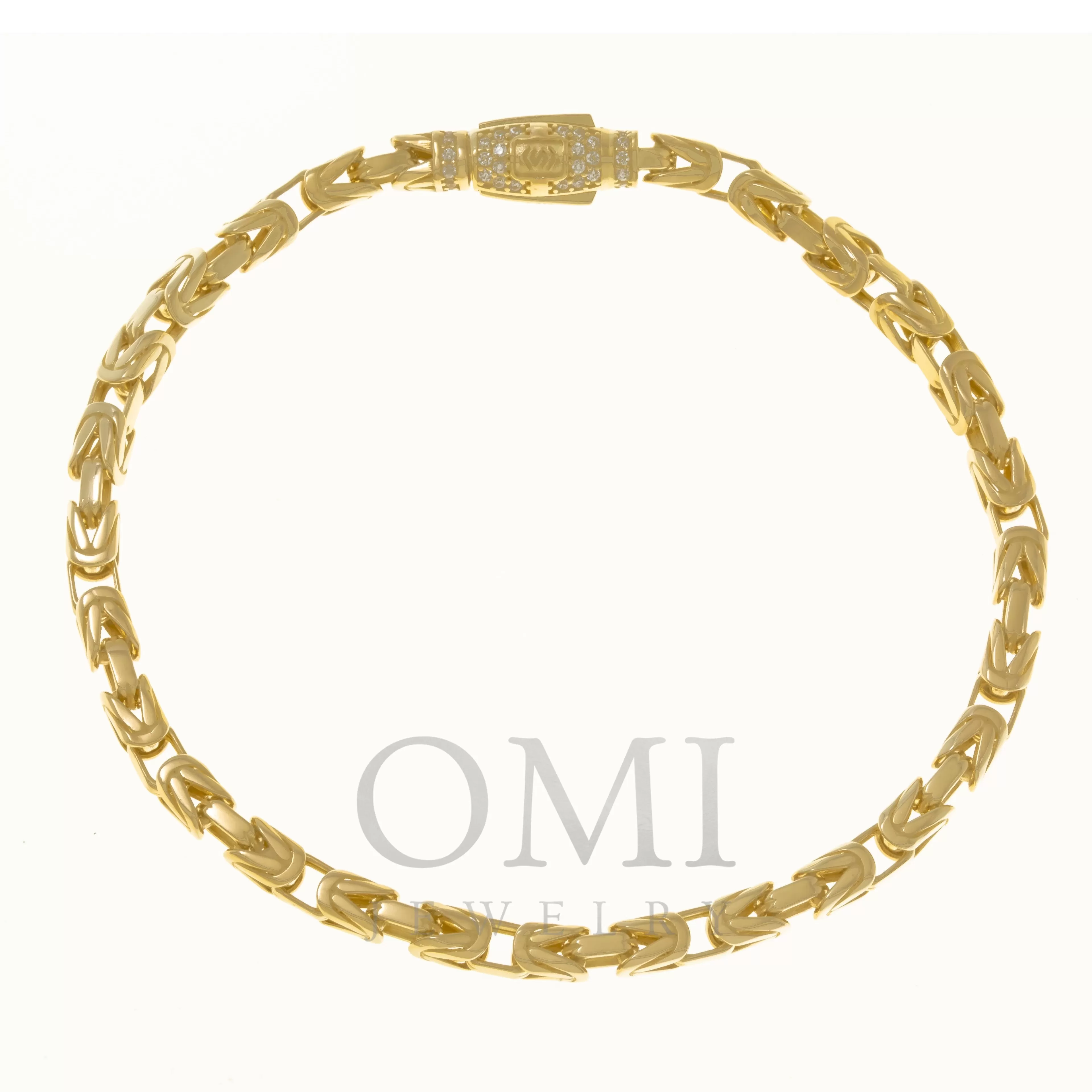 14K SOLID GOLD 3MM BYZANTINE CHAIN BRACELET