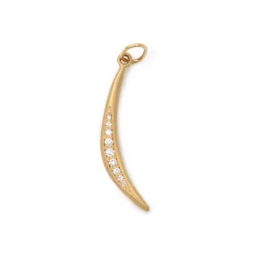 18K Gold and Diamond Crescent Flow Charm