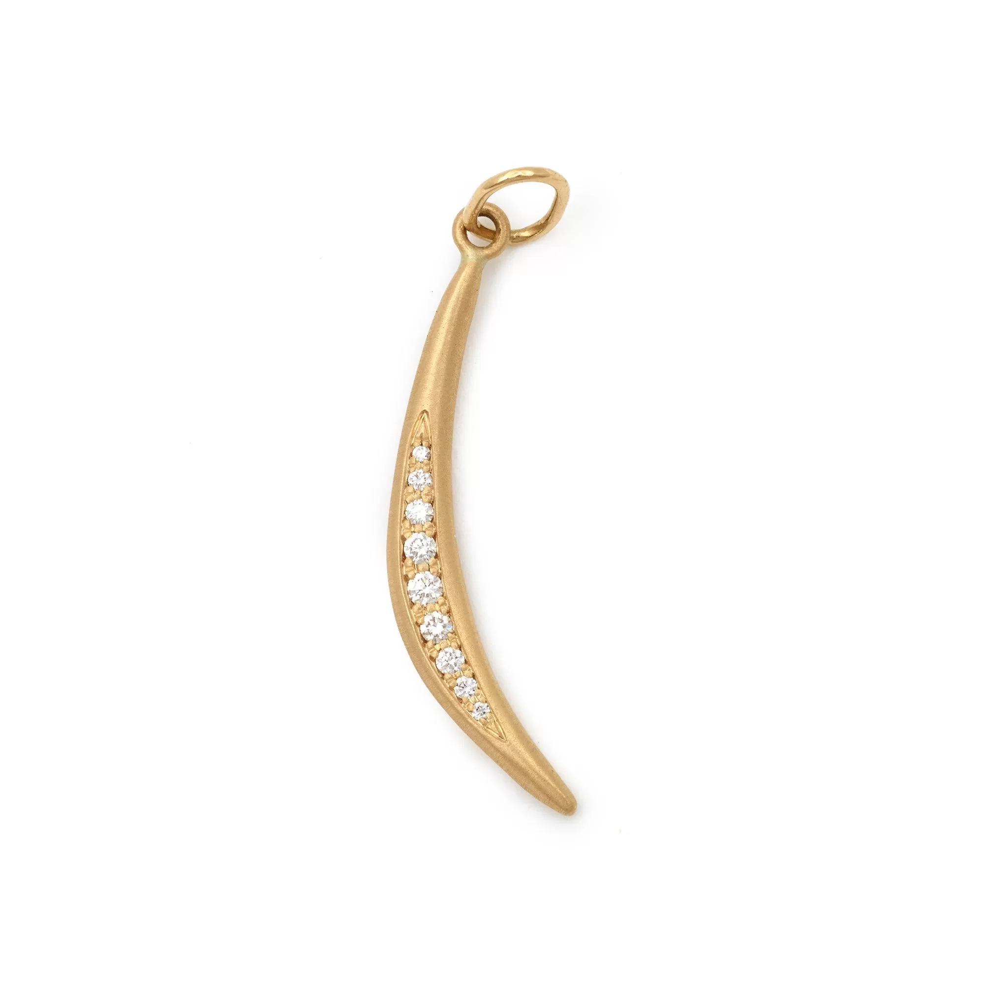 18K Gold and Diamond Crescent Flow Charm