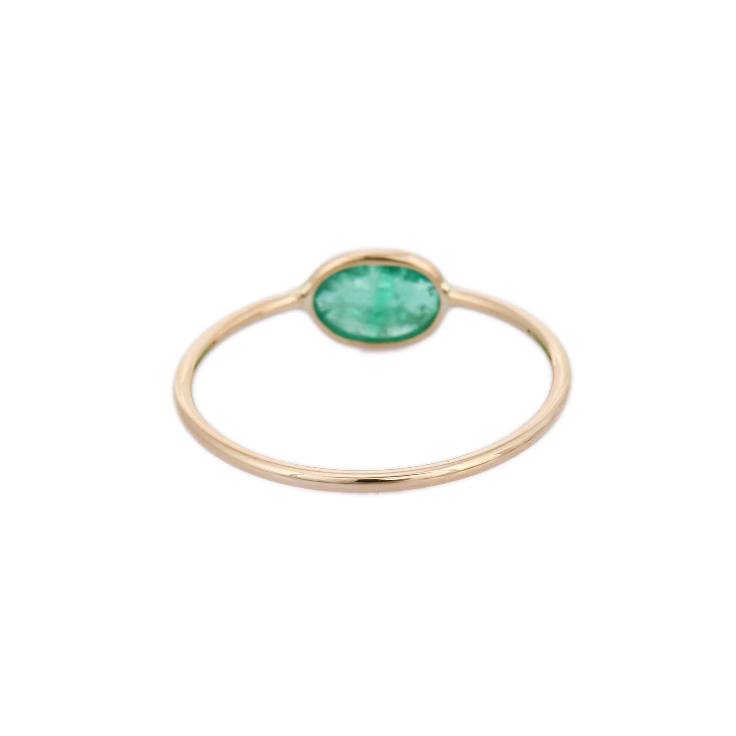 18K Gold Emerald Stacking Ring