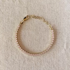 18k Gold Filled 3mm Cubic Zirconia Nude Pink Bracelet