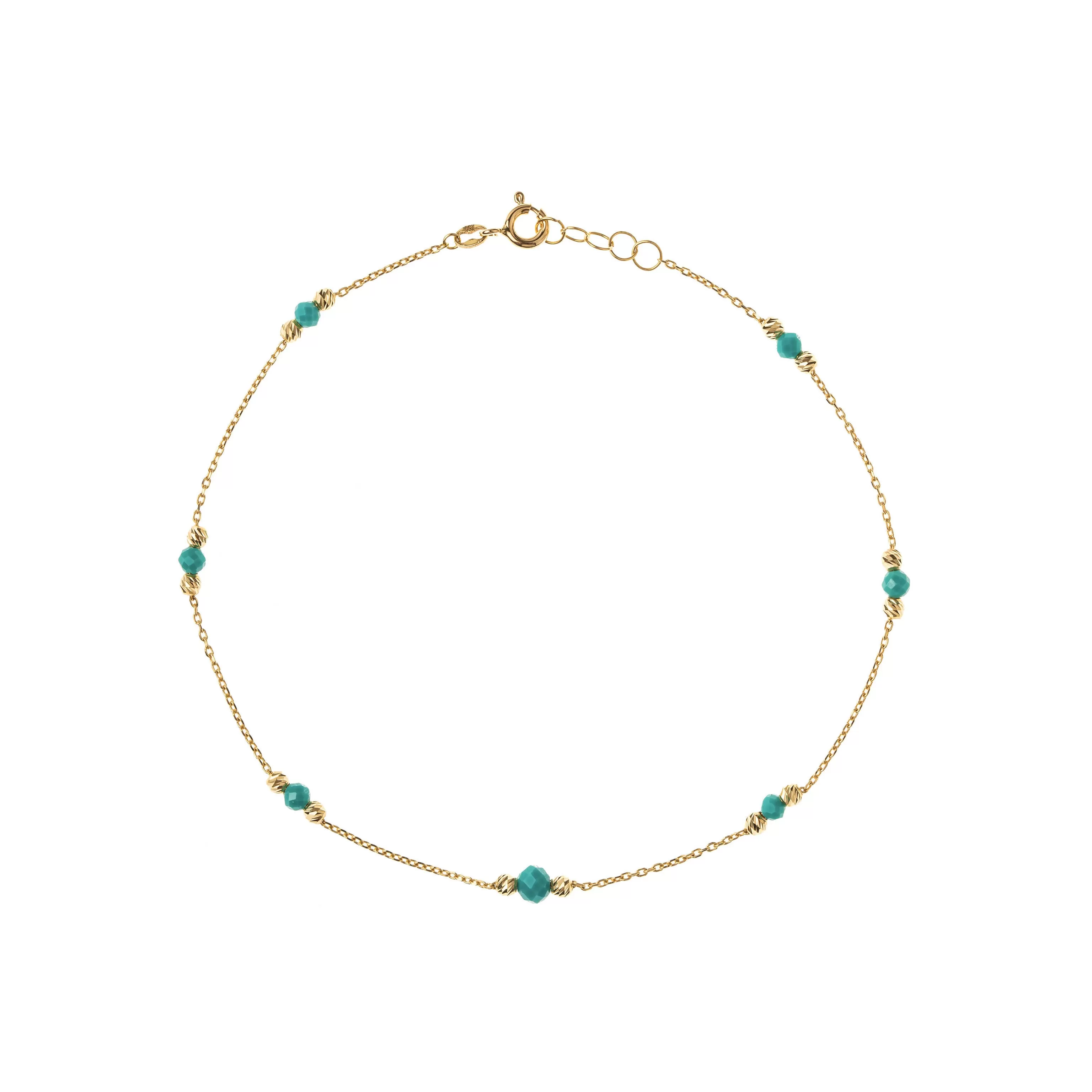 18K Gold Turquoise Beads Anklet - Garo Boyadjian