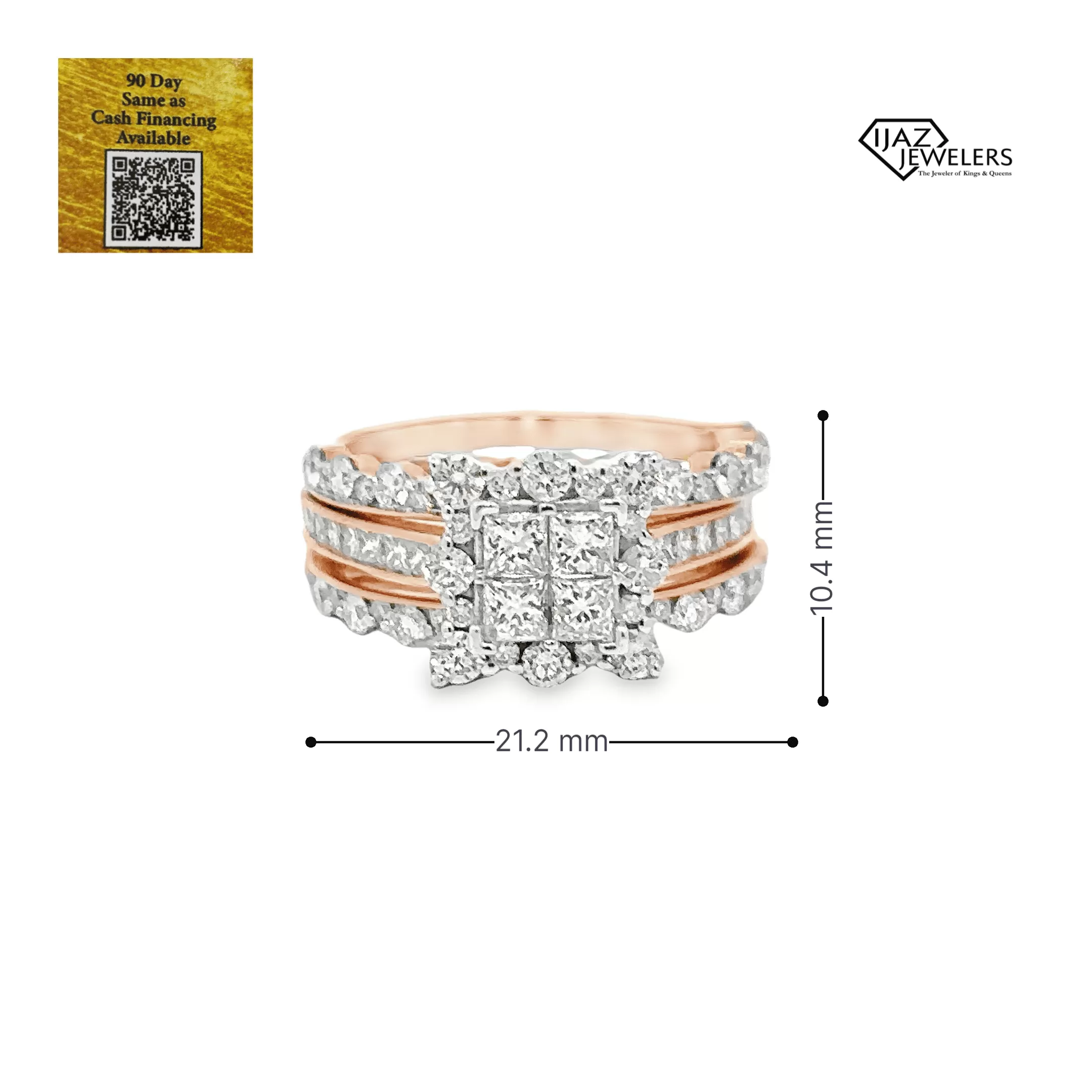 18K Rose Gold 2.33 CTW Diamond Ladies Wedding Set