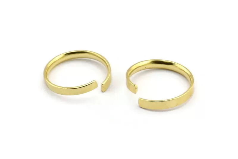 19mm Adjustable Rings - 30 Raw Brass Adjustable Rings (19mm) Mn49