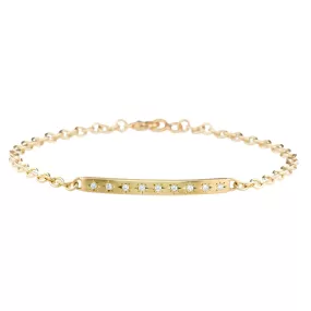 20K Gold Star-Set Diamond Bar Bracelet