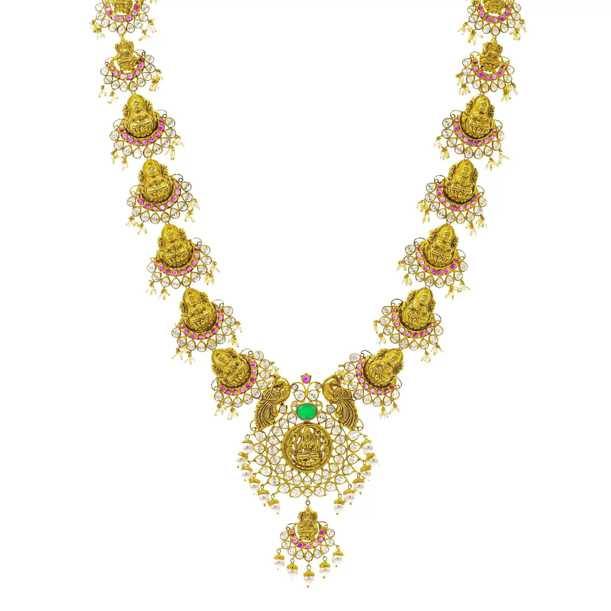 22K Gold Jeweled Laxmi Temple Set