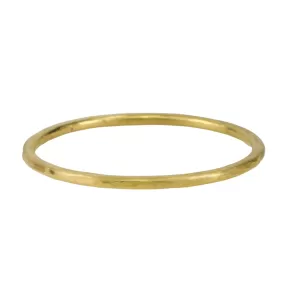 22K Gold Thin Hammered Band