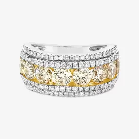 2.49ct Yellow & White Diamonds Ring