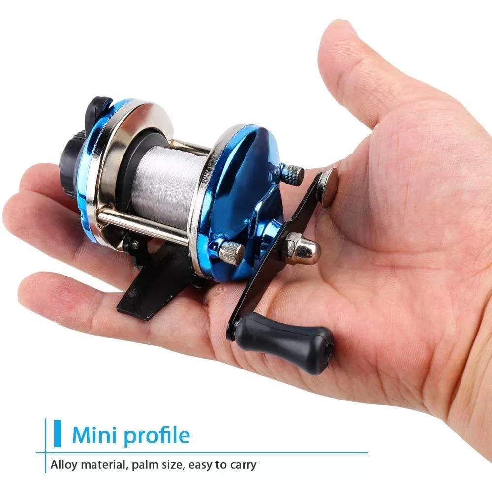 3.5:1 Gear Ratio 3 Color Mini Trolling Reel Casting Ice Fishing Reel Baitcasting Reels Coil Come with 50M Nylon Line