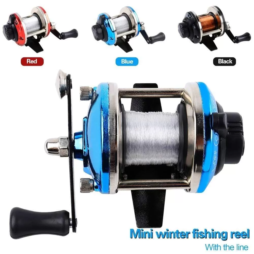 3.5:1 Gear Ratio 3 Color Mini Trolling Reel Casting Ice Fishing Reel Baitcasting Reels Coil Come with 50M Nylon Line