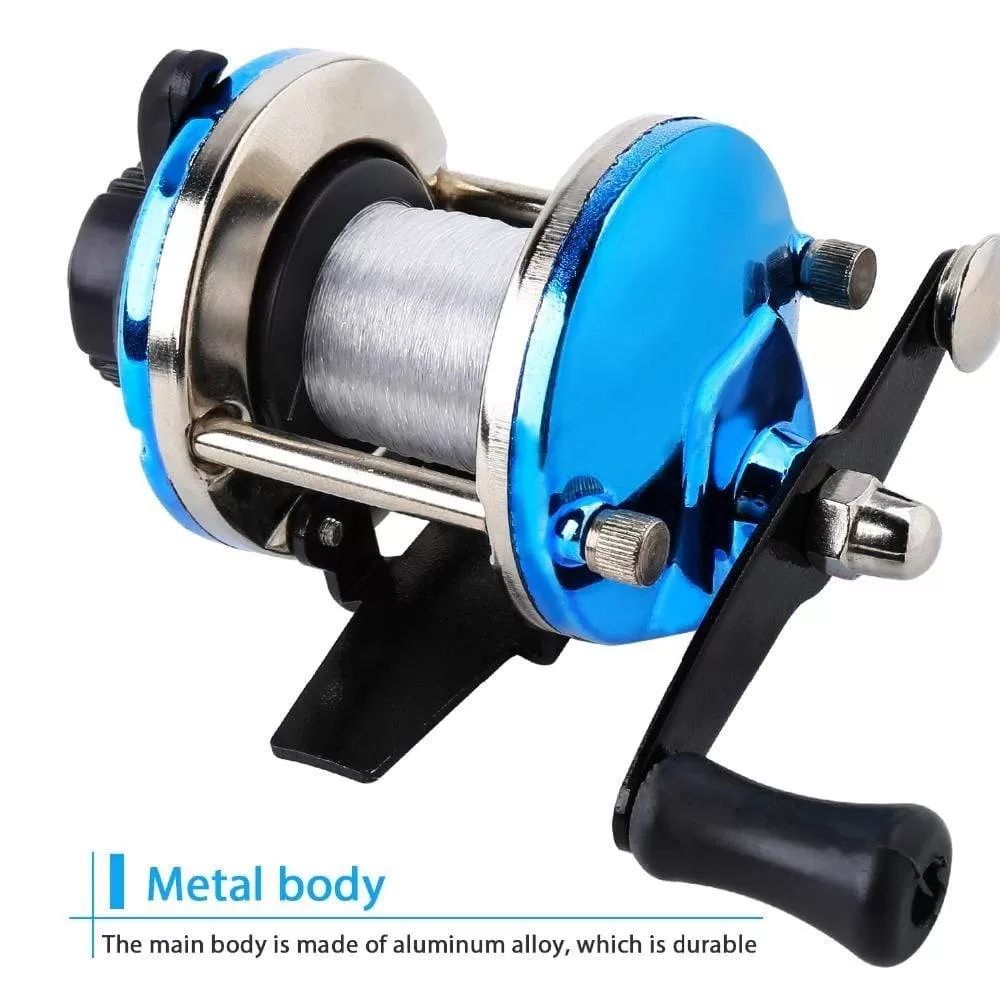 3.5:1 Gear Ratio 3 Color Mini Trolling Reel Casting Ice Fishing Reel Baitcasting Reels Coil Come with 50M Nylon Line