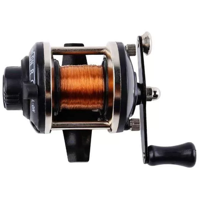 3.5:1 Gear Ratio 3 Color Mini Trolling Reel Casting Ice Fishing Reel Baitcasting Reels Coil Come with 50M Nylon Line