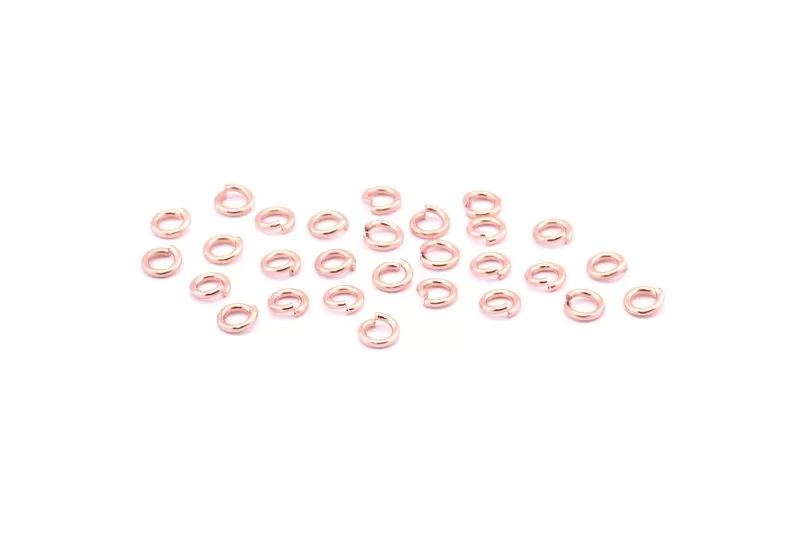 4mm Jump Ring, 250 Rose Gold Tone Brass Jump Rings (4x0.70mm) A0997